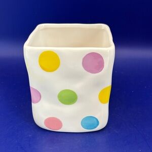 Teleflora Colorful Polka Dot Ceramic Vase